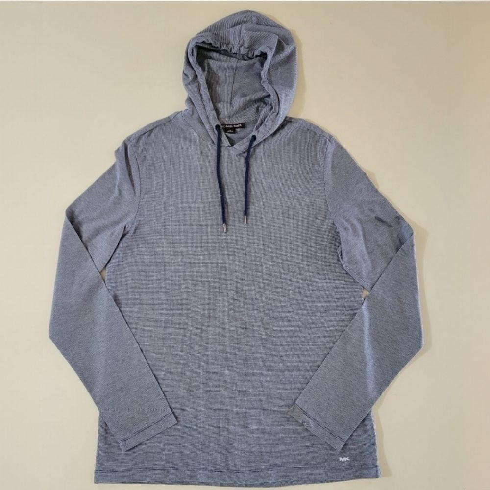 Michael Kors Men's Navy Long Sleeve Hooded Pullover Top